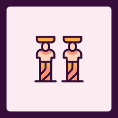 Symmetrical egyptian monument icon, depicting ancient civilization history