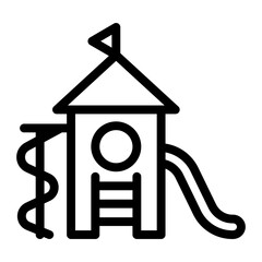 Playground icon. Vector playground slide illustration.