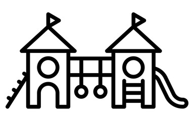 Playground icon. Vector playground slide illustration.