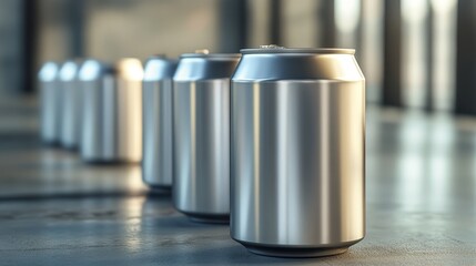 Blank unlabeled Aluminum can. Premium product background