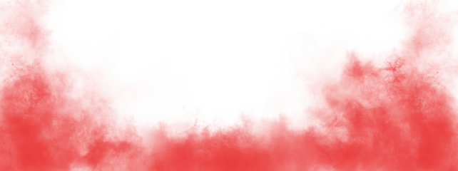 PNG fog texture isolated on transparent background. Border from smoke. Design element. Red vector cloudiness.