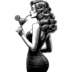 Woman Drinking Cocktail