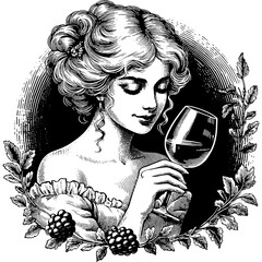 Woman With Glass Of Wine