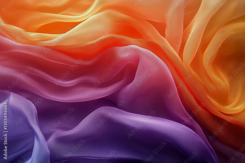 Aufkleber colorful flowing fabric creates an abstract wave pattern in warm tones and soft textures