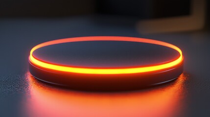 Illuminated Circle Display Platform in Dark Room