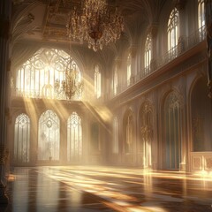 A grand and majestic palace with intricate architecture, symbolizing royalty and elegance.