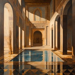 A grand and majestic palace with intricate architecture, symbolizing royalty and elegance.