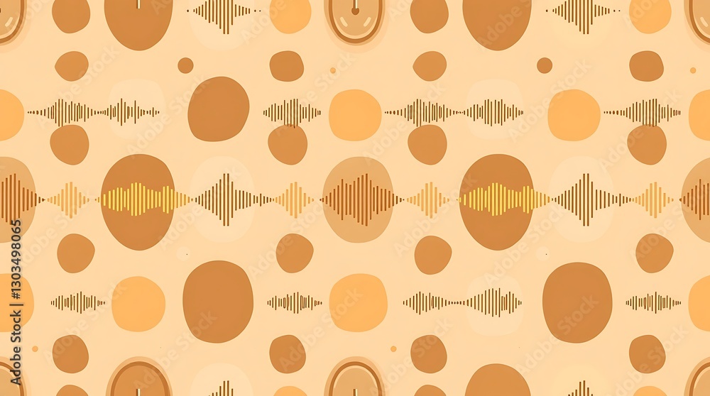 Poster abstract pattern and pattern of circles: a seamless pattern of earthy-toned circles, arranged in a m