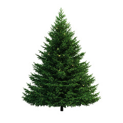 Fototapeta premium Christmas tree with lights, isolated on black.