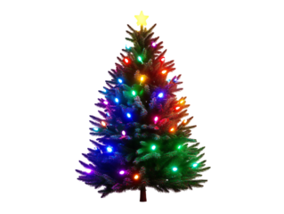 Christmas tree with colorful lights and star