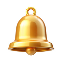 A golden bell isolated on transparent background