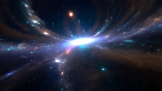 Stunning Spiral Galaxy in Space with Stars and Nebulae