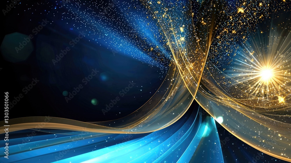 Poster subtle and stylish blue gradient background with intricate light effects.