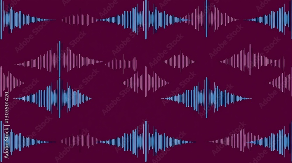 Poster soundwave symphony: an abstract pattern of vibrant soundwave graphics creates a dynamic and engaging