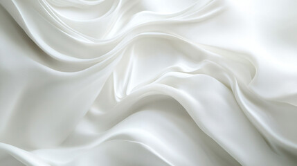 White Silk Fabric Background White bed linen texture for design and decoration.