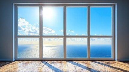 Fototapeta premium Ocean view from a modern room