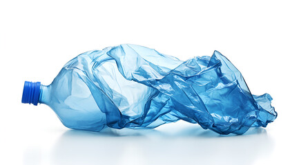 Crumpled plastic bottle isolated on a white background