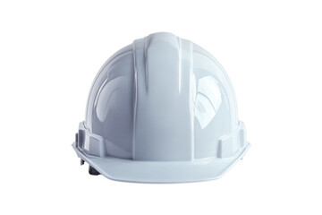 A pristine white hard hat resting on a smooth surface, ready for a busy construction day ahead isolated on transparent background