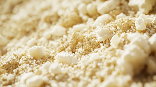 Close-up of small white flakes that fell from the sky, manna. Biblical representation of Manna from heaven that served as food for the people.