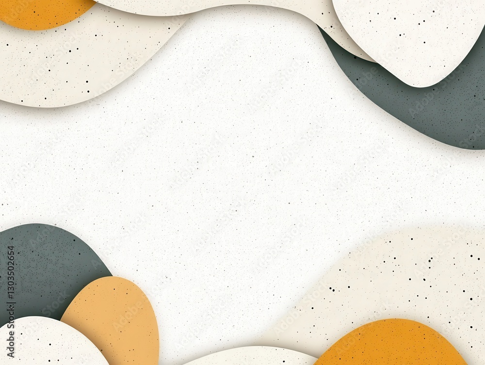 Aufkleber abstract design featuring layered organic shapes in soft colors on a textured background