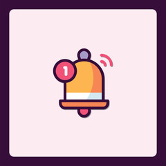 Vibrant notification bell icon with counter displaying new message alert