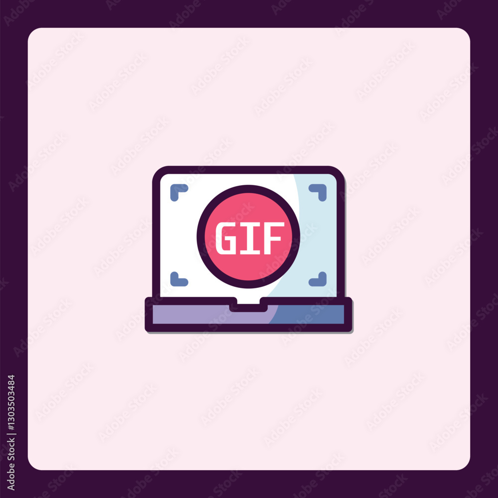 Aufkleber animated gif icon design for digital media and website integration projects