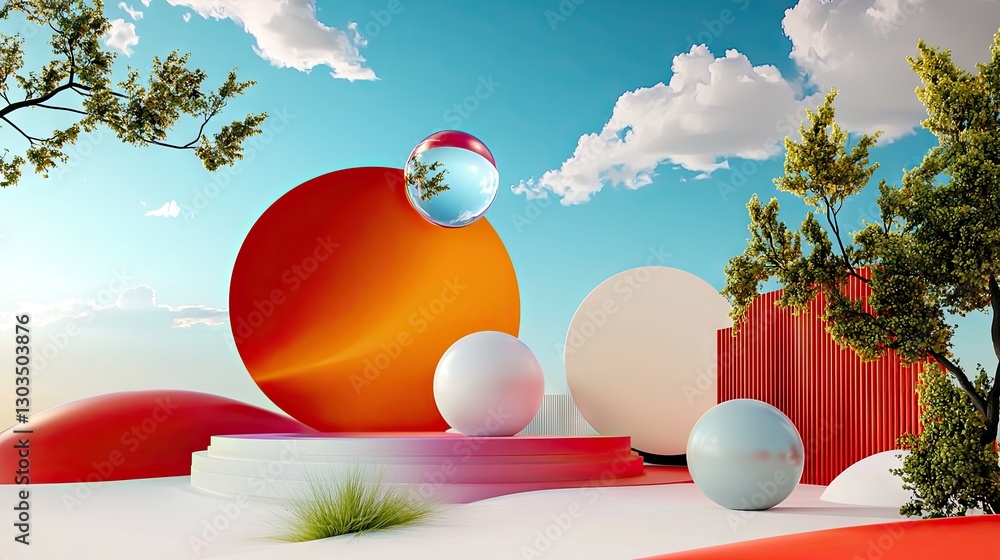 Poster vibrant red gradient with soft textures, creating a fashionable modern effect.