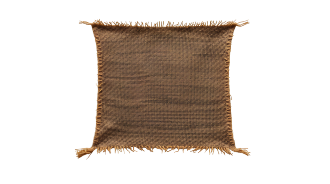 Photo of square burlap fabric sample isolated on transparent background.png
