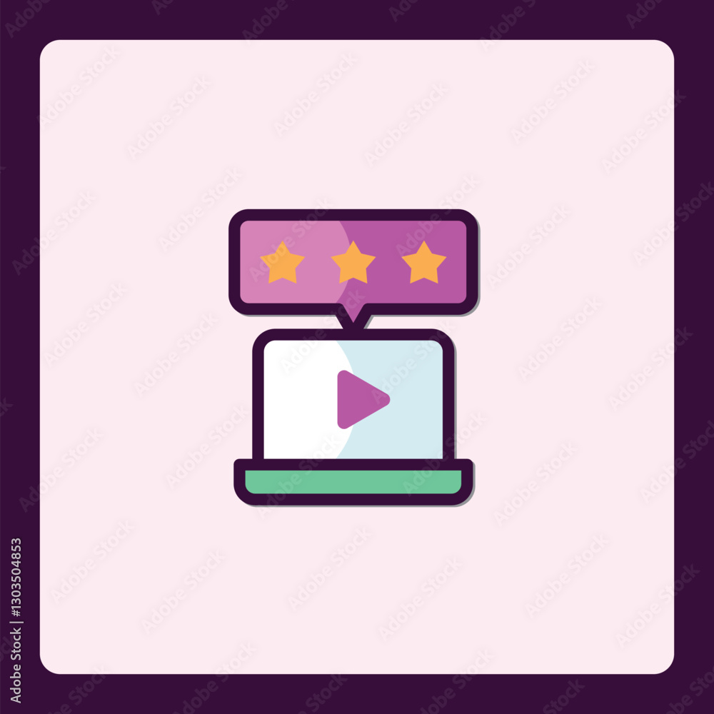 Poster conceptual video platform icon showing good customer feedback and rating