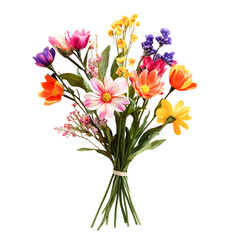 Obraz premium Vibrant mix of flowers in a beautiful bouquet.