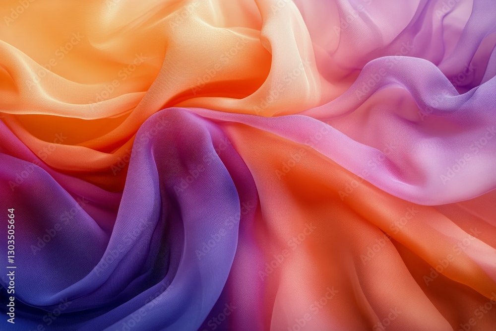 Aufkleber colorful flowing fabric creates an abstract wave pattern in warm tones and soft textures