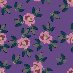 Seamless floral pattern, pretty liberty ditsy print, abstract ornament in a romantic retro motif. Cute botanical design: small hand drawn flowers, leaves, simple bouquets on white. Vector illustration