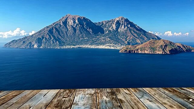 Island Panorama: Volcanic Majesty of Lipari, Aeolian Islands
