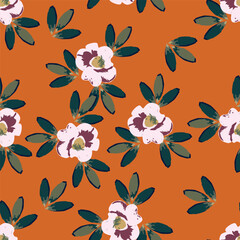 Seamless texture with flowers and butterflies. Endless floral pattern.