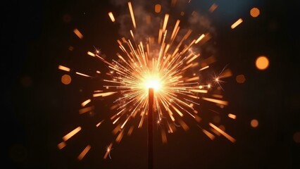   A vibrant, highly detailed 8k firework sparkler, showcasing photorealistic sparks and flames as it emits a dazzling display., ultra detailed, 8k resolution, HDR, professional