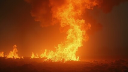   A vivid depiction of a fierce fire tornado, with intricate details of swirling flames, smoke, and debris, set in a realistic 8k resolution for an , ultra detailed, 8k resolution, HDR, professional