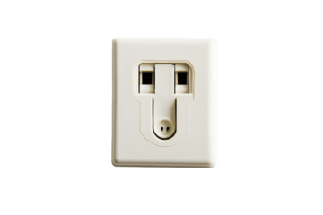 Simple elegance of a modern electrical outlet on a clean wall in a well-lit room isolated on transparent background