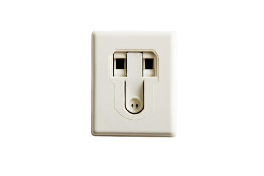 Simple elegance of a modern electrical outlet on a clean wall in a well-lit room isolated on transparent background