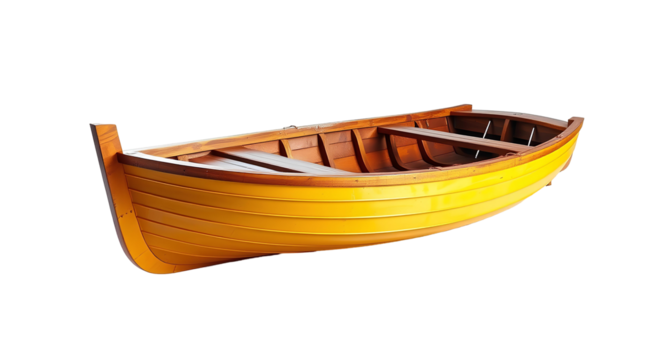 Photo of wooden boat isolated on transparent background.png