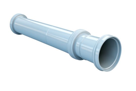 A modern drainage pipe on a plain surface, highlighting its sleek design and function isolated on transparent background