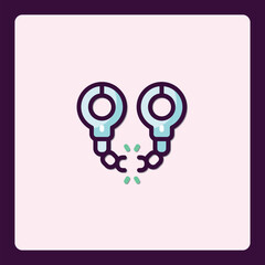 Conceptual shackles illustration symbolizing freedom and liberation icon