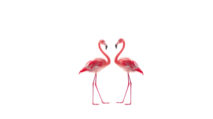 Photo of flamingos isolated on transparent background.png
