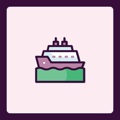 Colorful Cruise Ship Icon Symbolizing Vacation and Exploration