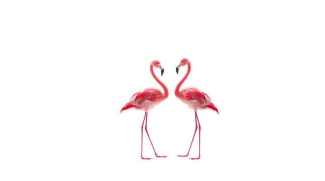 Photo of flamingos isolated on transparent background.png - Powered by Adobe
