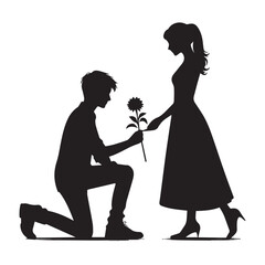 vector silhouette of romantic couple
