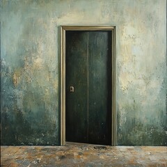 A sturdy and well-designed door, serving as an entryway to a space.