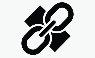 Broken chain link icon, broken chain link icon, vector illustration