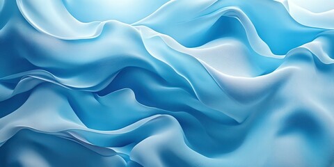Obraz premium Soft blue fabric flowing gracefully under soft light creating a serene and calming atmosphere in a tranquil setting