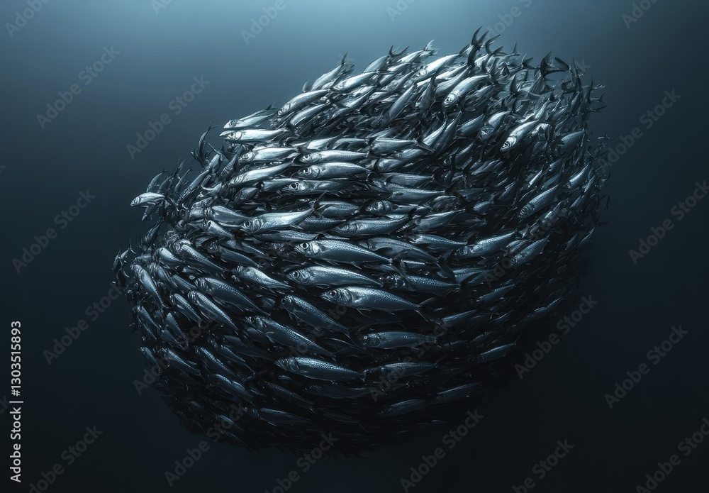 Aufkleber schooling fish in hobbyist aquarium setting creating dynamic underwater scene with light reflecting 