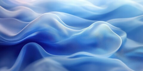 Obraz premium Soft blue fabric draping elegantly in gentle waves creates a serene and calming visual experience
